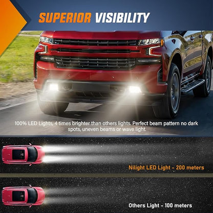 Nilight Fog Light Assembly Compatible with 2019 2020 2021 2022 2023 Chevrolet Silverado 1500 2020-2023 Chevy Silverado 2500HD 3500HD Clear Lens Driver and Passenger Side