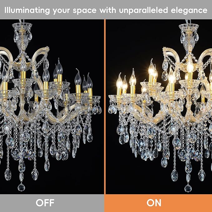 Modern Large Gold Chandelier Light Fixtures, 18 Lights 2 Layers Luxury Maria Theresa Crystal Chandeliers for Dining Room, High Ceiling, Living Room, Foyer, Staircase, Lobby