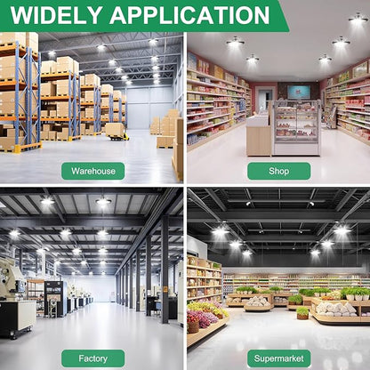 UFO LED High Bay Light 240W 5000K 0-10V Dimmable 36000LM High Bay LED Shop Lights with US Plug IP65 ETL Listed 1000W HID/HPS Replacement UFO Lights for Shop Warehouse Garage Gym