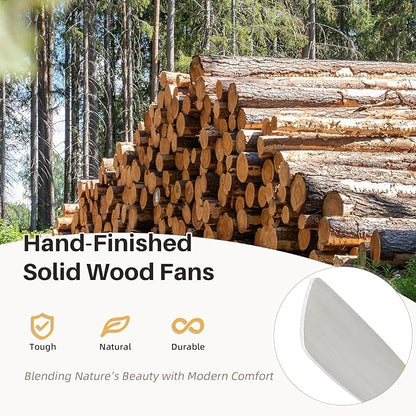 CACI Mall 52 Inch Smart Ceiling Fan without Light, Flush Mount, 3 Blades Solid Wood, Low Profile, Modern, Outdoor/Indoor Ceiling Fans No Light for Bedroom/Farmhouse/Patio