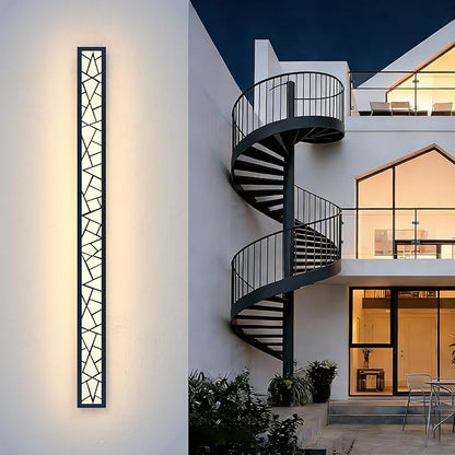Outdoor Wall Lights 59.1inch Modern Outdoor Wall Sconce LED Long Wall Sconces Black Front Porch Light Waterproof Led Wall Light IP67 3000K Exterior Lighting Fixtures