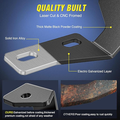 Nilight Ditch Light Brackets Hood Hinges Mount Bracket Kit for Auxiliary Offroad LED Pods Work Lighting Compatible with Toyota Tundra 2014 2015 2016 2017 2018 2019 2020 2021
