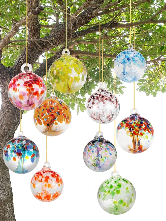 Dale Tiffany Hand Blown Glass, 3" Diameter Enchanted, Tree of Life Collection, Witch Globe Hanging Garden Indoor/Outdoor Decorative Ornament Gazing Ball