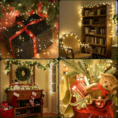 Fairy Lights Plug in 195Ft 3000LED Warm Christmas Garland Lights with Timer Remote Waterproof Firecracker Twinkle Cluster String Light for Bedroom Wreath Party Wreath Tree Decor Green Wire