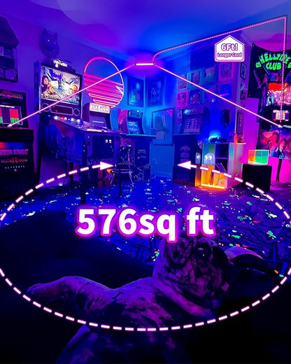42W Black Light Bar for Glow Party, Blacklights with 6ft Cord, Plug, and Switch for Glow Party, Stage Lighting, Neon Party, Halloween Decorations, 2 Pack