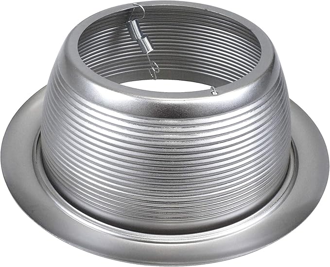 NICOR Lighting 6 inch Nickel Recessed Baffle Trim, Fits 6 inch Housings (17511NK)