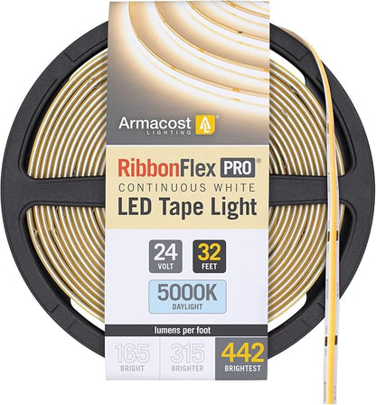 Armacost Lighting RibbonFlex Pro COB, 24V, 5000K, 442 Lumens/Ft, IP20, 10M 173450