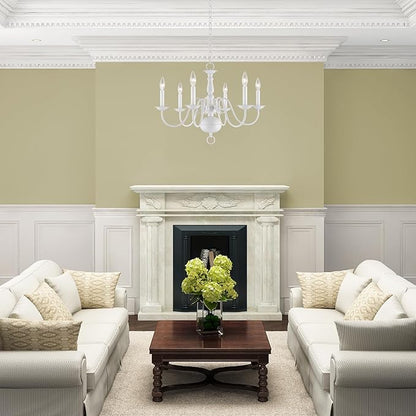Livex Lighting 5006-03 Williamsburgh 6-Light Chandelier, White