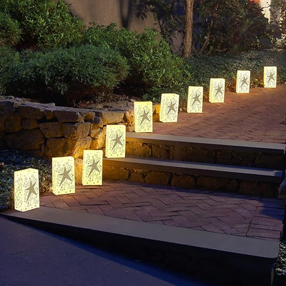 LumaBase Electric Luminaria Kit, Gold Star - Set of 10