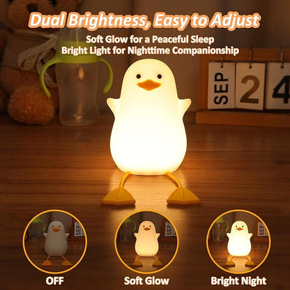 Anywin Duck Night Light, Cute Ducks Gifts, Squishy Silicone Animal Night Lamp for Nursery Bedside with Dimmer & Rechargeable, Gifts for Birthday Holiday Valentine's Day Mothers' Day