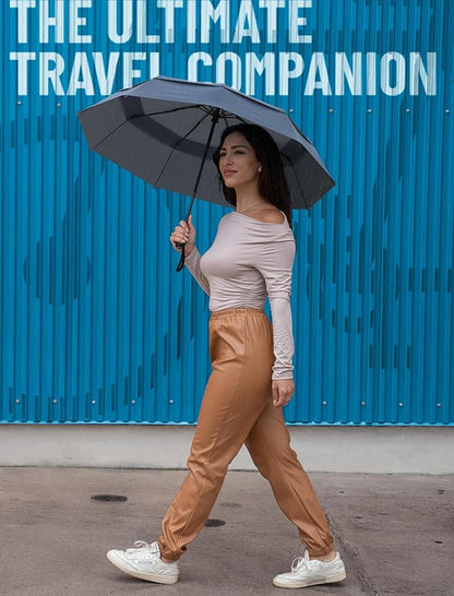REPEL Windproof Travel Umbrella - Compact & Withstands Winds up to 85MPH , Strongest Premium Auto Folding Umbrella for Rain and Sun - Durable, Light & Portable for Women & Men , Fits Backpack & Cars