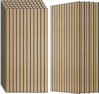 Wood Veneer Sound Panels, 10 Pack 47.2”x23.6” Wall Panels, Decorative Acoustic Panels for Walls, for Office,Home Theater,Studio,Living Room, Teak(Mitred)