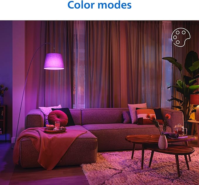 Philips Smart 100W A19 LED Light Bulbs 4-Pack - Connects to Your Wi-Fi - E26 - Control with Voice or App + Activate with Motion - Matter Compatible