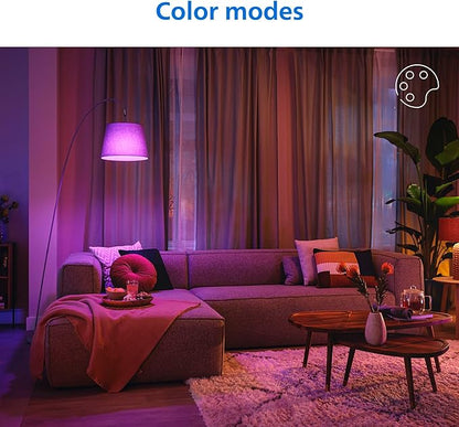 Philips Smart 100W A19 LED Light Bulbs 4-Pack - Connects to Your Wi-Fi - E26 - Control with Voice or App + Activate with Motion - Matter Compatible