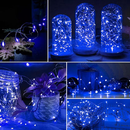 AIKEI 12 Pack LED Fairy Lights Battery Operated, String Lights Waterproof 7 Feet 20 Led Firefly Starry Lights for Wedding Party Bedroom Garden Christmas Decoration Blue