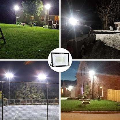 200W LED Flood Light Outdoor, 20000lm Super Bright Security Light, 1060W Equivalent, 6000K Daylight White, IP66 Waterproof Outside Floodlights, LED Exterior Light for Garage, Garden, Yard