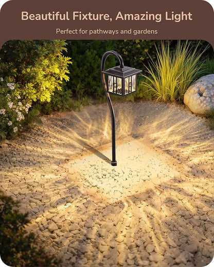 EDISHINE Low Voltage Landscape Lighting, 3W 185LM Oil-Rubbed Bronze Outdoor Landscape Path Lights for Garden Driveway, Die-Cast Aluminum, 50,000H Integrated LED, 4-Pack