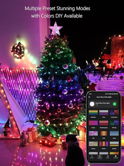 Brizled Smart RGB Color Changing Fairy Lights Pro, 66FT 200 LED St. Patrick's Day Green Mini Light String App/Voice Control, WiFi Dimmable Christmas Lights for Easter Independence Day Xmas Halloween