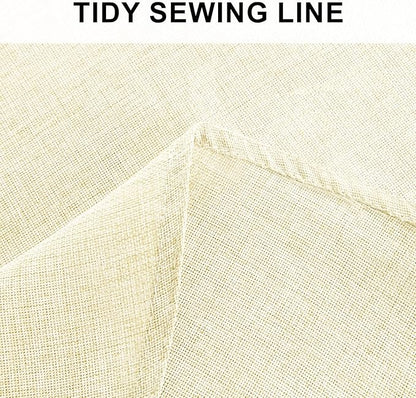 Hiasan Linen Tablecloth 40 Inch Round - Wrinkle and Stain Resistant Washable Polyester Fabric Table Cloth for Dining Room Kitchen Party, Champagne