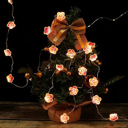 Cherry Blossom String Light, 13ft 40 LED Fairy Lights Pink Cherry Flower Battery Operated with Timer 8 Modes Lighting Indoor Decorative String Lights for Bedroom Wedding Party Decor