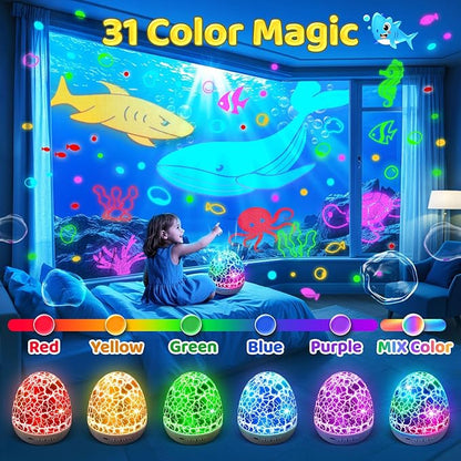 Staryou Sensory Lights Baby Sound Machine Night Light Projector Sensory Toys for Kids with Autism Toys for Boys 3-10 | 15 White Noise 3D Films 31Colors Night Light for Kids, Fidget Toys for Kids