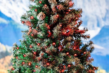 Novelty Lights 25ft 50 LED Red Christmas Lights Outdoor/Indoor, 6" Spacing, Green Wire String Lights for Festive Xmas Lighting, IP55, UL Listed, Dimmable, Connectable