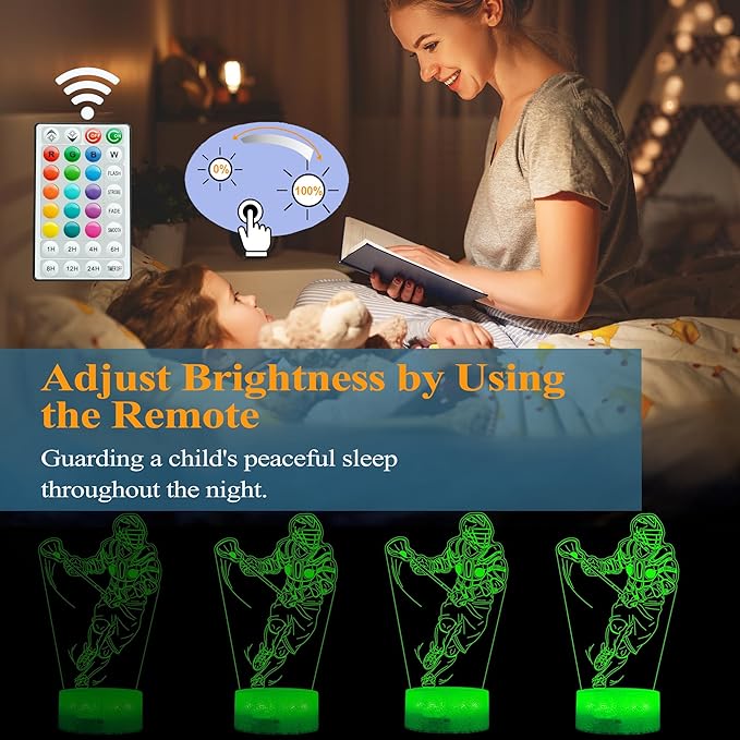 Lacrosse Gifts for Men, Lacrosse Night Light with Remote Control, 16 Colors Changing, Timer, RGB Flashing Mode and Dimmable, Gifts for Boys Christmas Decor