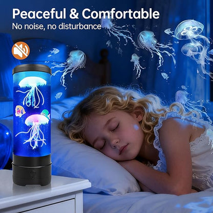 Jellyfish Lamp With Bluetooth Speaker, 17 Colors Changing & 4 Lighting Modes Jelly Fish Light Lamp, USB Powered Jellyfish Decor Light, Christmas Halloween Gifts for Teen Room Decoration, Black