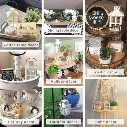 Kate Aspen White Vintage Distressed Rustic Candle Holder Decorative Lantern (6 Inch), Wedding Decoration, Centerpiece, Farmhouse Decor, Shelf Decor