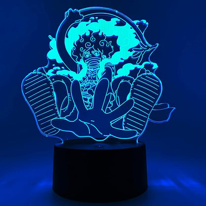 Otaku Lamps Luffy GEAR5 Posing One Piece – Anime Lamp Figure Night Light, 16 Color RGB LED – 3D Anime Room Décor Gift for Otaku