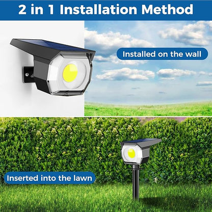 Peasur 10 Pack Solar Lights Outdoor, Spotlights Outdoor Waterproof 3 Modes, 2-in-1 Auto On/Off Solar Spot Landscape Lighting Outside for Tree Plants Yard Garden Pathway