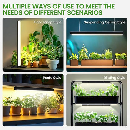 Grow Lights for Indoor Plants,20W 169 LED Full Spectrum with Timer, Hanging Plant Growing Light with Dimmable On/Off Switch,16.8in Height Standing Vertical Lamp for Seed Starting Growth