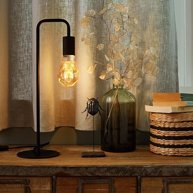 TORCHSTAR A19 Decorative Light Bulb, Amber Glass A19 E26 Base LED Bulb Dimmable 0-100%, 2.3W Vintage Edison LED Bulbs, UL Listed Virtual Filament Light Bulbs, 2000K Amber Light