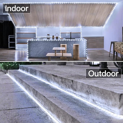 100FT 600LED Rope Lights Outdoor, IP68 Waterproof String Lights with Plug & Remote, Rope Lights for Outside, Patio, Pool, Bedroom, Party, Indoor Decoration (White)