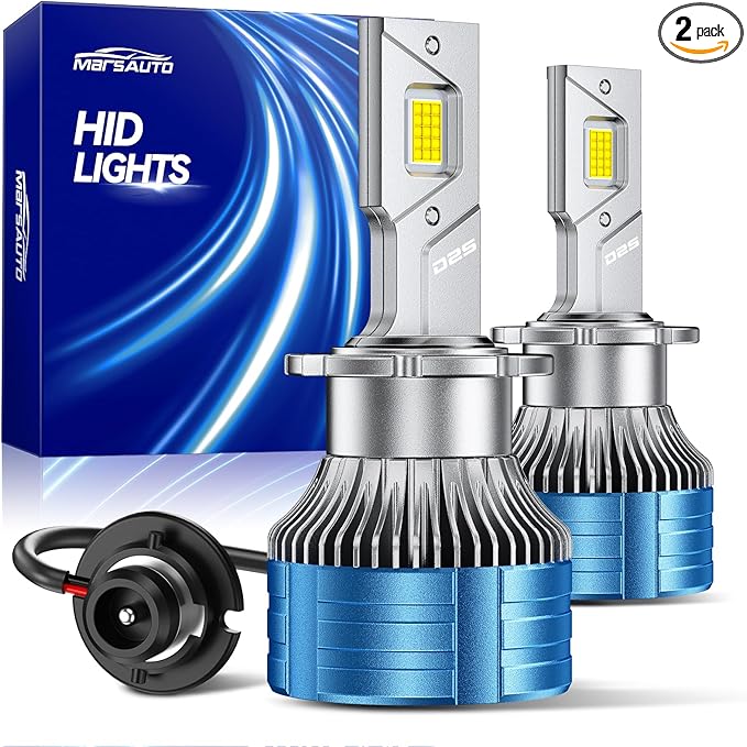 Marsauto D2S HID Bulbs, 800% Brightness, 6500K White for 85122 66240 66040 66240CBI Bulb, Plug and Play, Pack of 2
