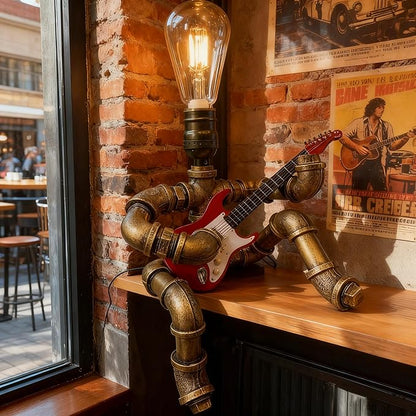 Cool Lamps - Cool Industrial Guitar Lamp, Vintage Table Lamp, Ideal Music Gift for Men & Guitar Lovers