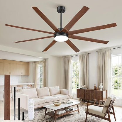 Fanbulous 72 Inch Large Ceiling Fans with Lights, Black Ceiling Fan with Remote Control, Dimmable, 3CCT, Quiet, Modern Ceiling fan For Living Room, Bedroom, Kitchen, Patio, Outdoor