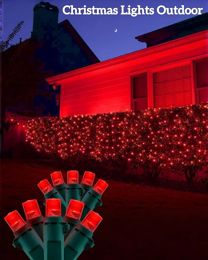 Led Christmas Net Lights for Bushes, 132LED 6FT x 6FT Connectable UL Certified Net Lights for Bushes Tree Shrubs Xmas Trunk Green Wire Christmas Decorations