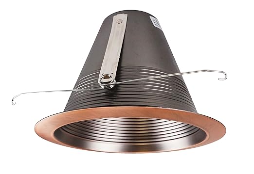 NICOR Lighting 6 inch Bronze Airtight Cone Baffle Trim, Fits 6 inch Housings (17550ABZ)