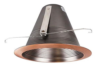 NICOR Lighting 6 inch Bronze Airtight Cone Baffle Trim, Fits 6 inch Housings (17550ABZ)