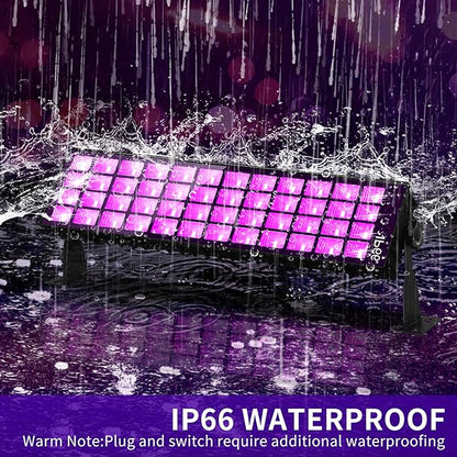 6 Pack 120W LED Black Lights, Blacklight Bar Light Up to 5000ft² Area with Switch+Plug+6ft Cable, Glow Party Light Supply for Halloween, Fluorescent Poster, Body Paint, Birthday, Bedroom, Classroom