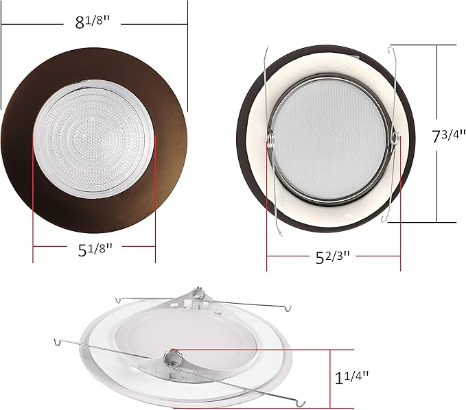 NICOR Lighting 6 inch Oil-Rubbed Bronze Recessed Shower Trim with Glass Fresnel Lens (17502OB)