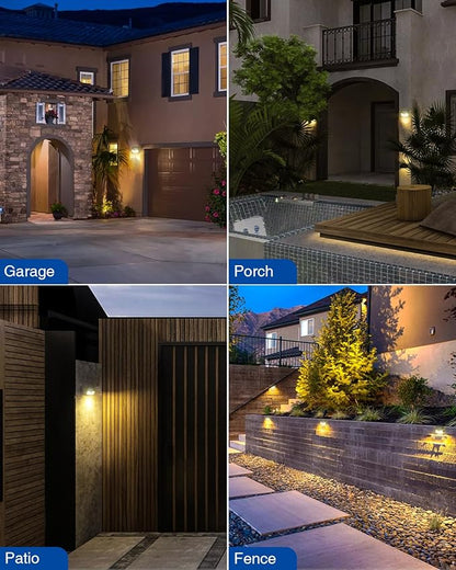 Peasur Solar Lights Outdoor Waterproof [3 Pack/140LED], Warm White Motion Sensor Lights Dusk to Dawn, 3 Modes Solar Fence Security Lighting for Wall Garden Yard Stair Outside