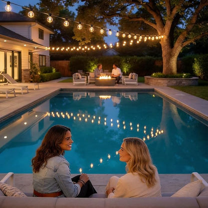 RTTY Outdoor String Lights 100 FT, Patio Light for Outside, Waterproof G40 Shatterproof LED Bulbs, Dimmable Hanging Connectable Globe Lighting for Backyard, Porch, Bistro, Balcony, Party, Warm White