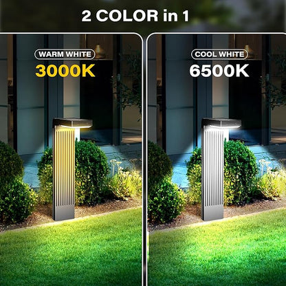 COXSENI Solar Lights Outdoor Pathway, 4Pack Motion Sensor Solar Pathway Lights, 3 Working Modes & 2 Colors Adjustable, IP65 Waterproof Outdoor Landscape Lighting for Garden Yard Driveway Walkway Lawn