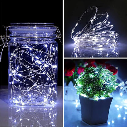 Blingstar USB Powered Fairy Lights, 2 Pack 33Ft 100 LED, Flexible Silver Wire, Mini String Lights for Christmas Tree/Bedroom/Camping/Dorm Indoor Decoration, Cool White