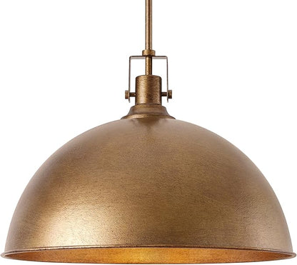 LamQee 18 Inch Antique Brown Large Pendant Light Kitchen Island, Farmhouse Modern Dome Pendant Light Fixtures Ceiling Hanging Lighting Chandelier for Dining Room Over Table, Bar, Hallway, Entryway