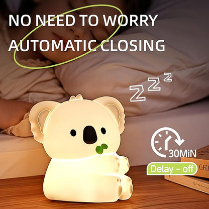 Koala Night Light, 7 Colors Dimmable Bedside Lamp, Touch Control Night Lamp with Timer for Kids Adults, Used for Camping Party Room Decor (Koala)