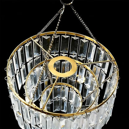 Modern Chandelier Shade - Gold Faux Chandeliers Light Fixture - Pendant Ceiling Lampshade for Girls Bedroom - Size W9.84 X H11