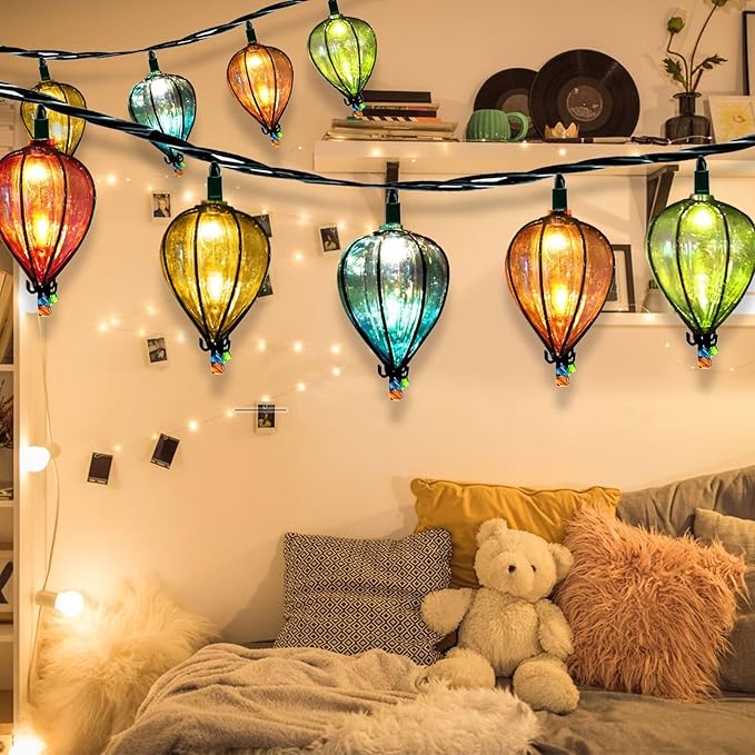 DOGHLY 11FT Fairy String Lights with 10 Color Bulbs Decorations, Outdoor Tropical Beach Theme Lights Patio String Lights for Party Camping Wedding Decor, UL Listed, Connectable, 2 Pcs